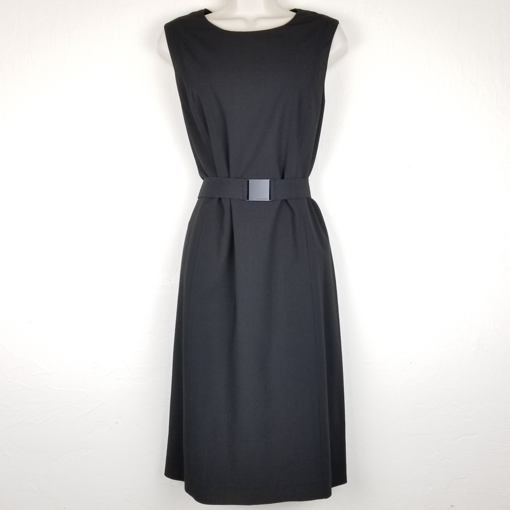 Calvin Klein Dress Stretch Sheath with Belt Sz 14